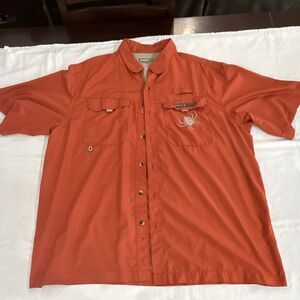 Spiderwire Men's OrangeSolid Button-Up Shirt PocketsMicrofiber Polyester XL 0175